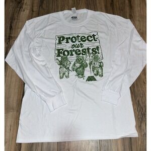 Men's Large Star‎ Wars "Protect Our Forests" Long Sleeve Shirt